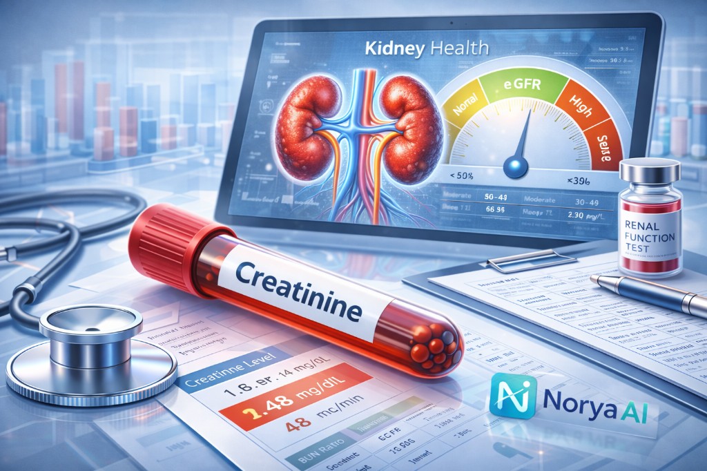 Creatinine test and eGFR kidney function dashboard — NoryaAI