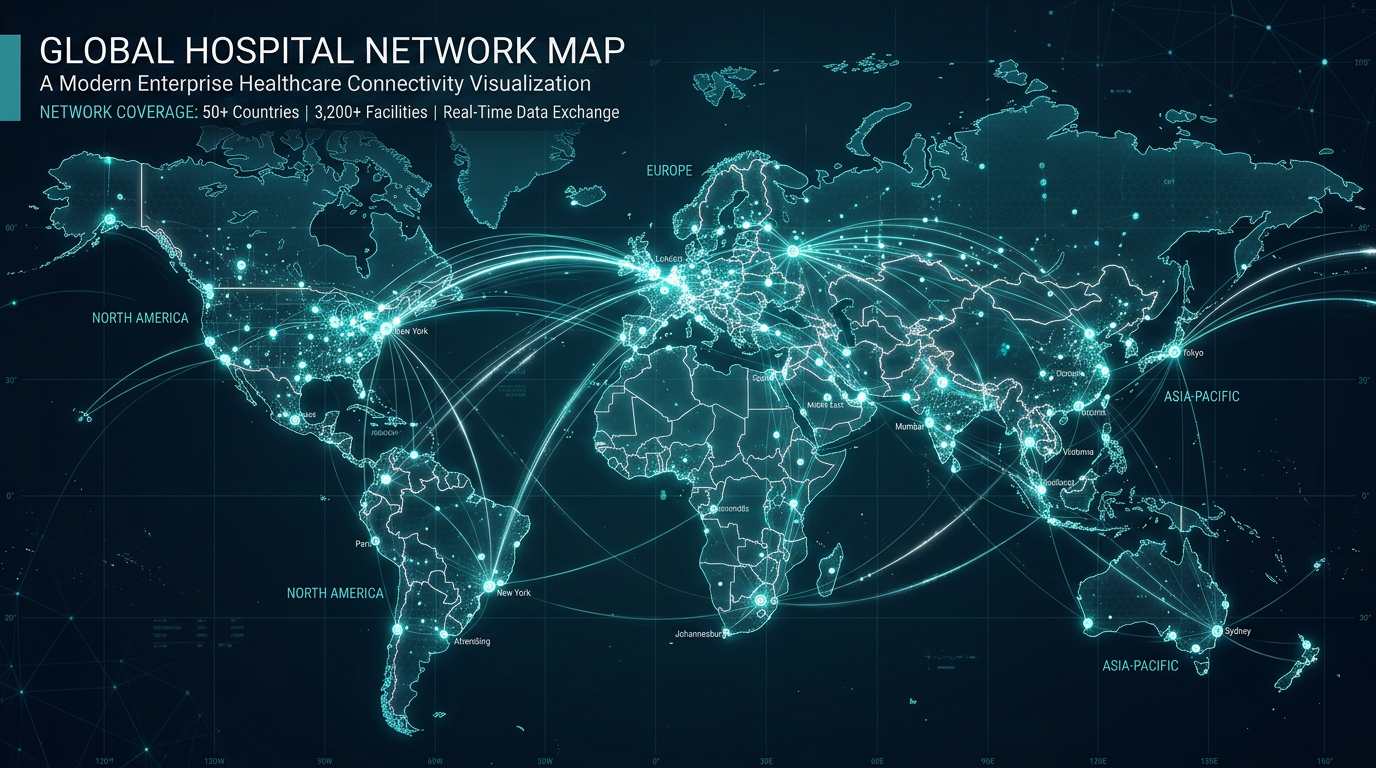 NoryaAI Global Hôpitaux Ağı - Pays en Utilisation